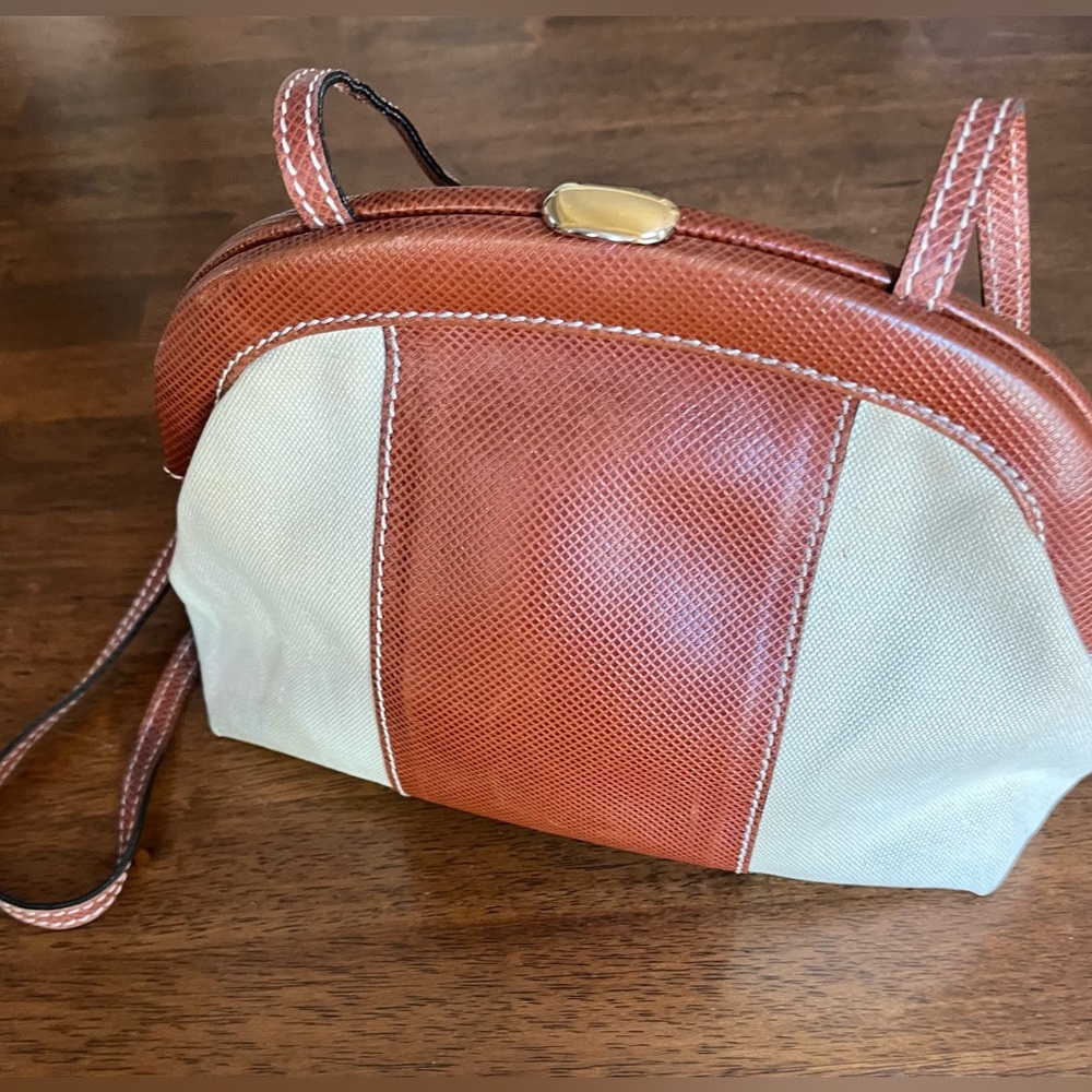 Classic Two-Tone Bottega Bag in Brown and Cream